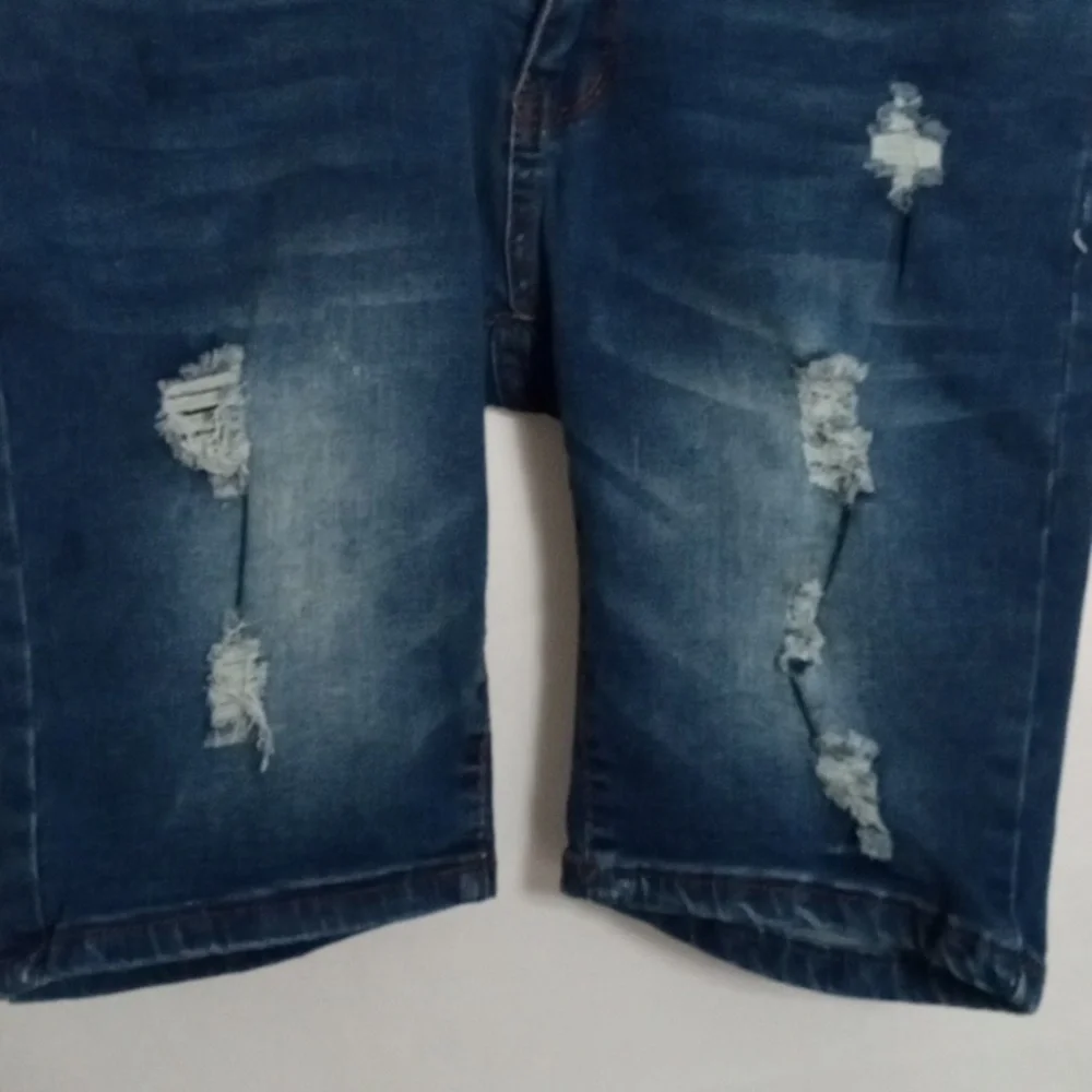 Juniors Distressed Denim Bermuda Shorts